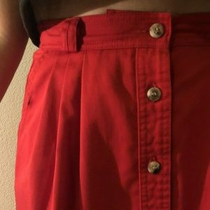 A vibrant button down long skirt
